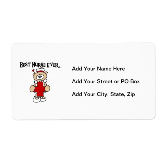 Beste verpleegkundigen, overhemden en geschenken etiket (Voorkant)