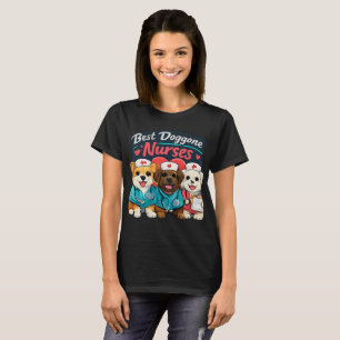 Beste verpleegkundigen T-shirt met grappige honden
