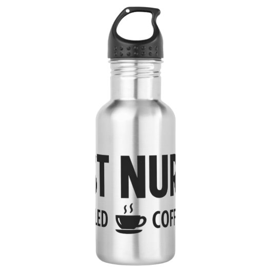 Beste Verpleegster Aangedreven Door Koffie Waterfl Waterfles (Voorkant)