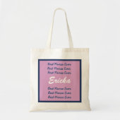Beste verpleegster, aangepaste naam roze en blauw  tote bag (Voorkant)