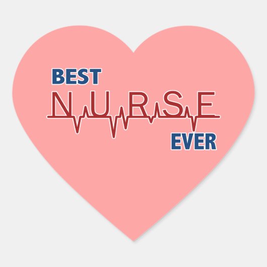 Beste verpleegster hart sticker (Voorkant)