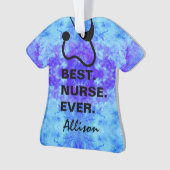 Beste verpleegster met stethoscoop, best gepersona ornament (voorkant)