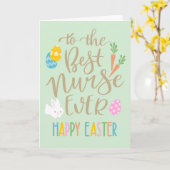 Beste Verpleegster ooit Gelukkige Pasen Typografie Kaart (Gele Bloem)