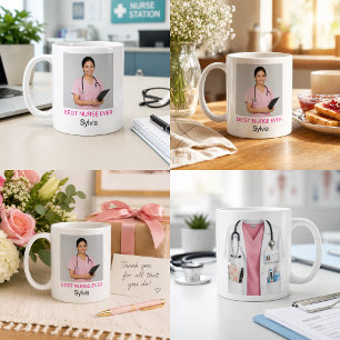 Beste Verpleegster Ooit Gepersonaliseerde Foto Koffiemok