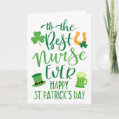 Beste verpleegster ooit St Patrick's Day Typografi Kaart (Voorkant)