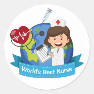 Beste verpleegster ter wereld ronde sticker
