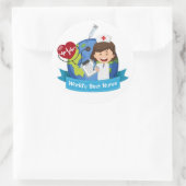 Beste verpleegster ter wereld ronde sticker (Tas)