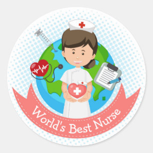 Beste verpleegster ter wereld ronde sticker