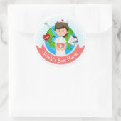 Beste verpleegster ter wereld ronde sticker (Tas)