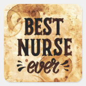 Beste verpleegster vierkante sticker (Voorkant)