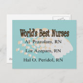 "Beste verpleegsters ter wereld" — Hilarious Nurse Briefkaart (Voorkant / Achterkant)