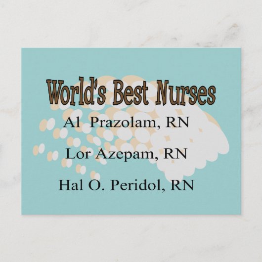 "Beste verpleegsters ter wereld" — Hilarious Nurse Briefkaart (Voorkant)