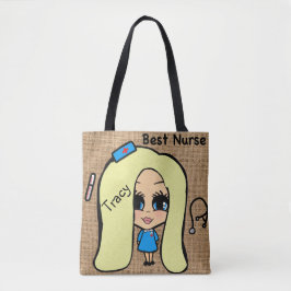 Beste verpleegstertas - Gepersonaliseerde Caricatu Tote Bag