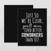 BESTE VERPLICHTING VOOR HET VERLATEN VAN COWORKERS SAVE THE DATE (Voorkant / Achterkant)