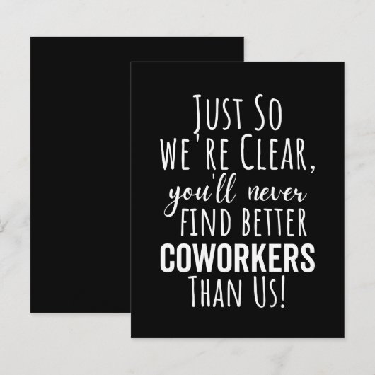 BESTE VERPLICHTING VOOR HET VERLATEN VAN COWORKERS SAVE THE DATE (Voorkant / Achterkant)