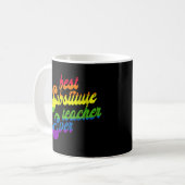 Beste vervangende leraar ooit Rainbow Sub Teacher Koffiemok (Voorkant links)