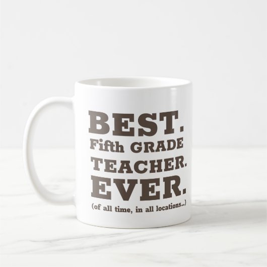 Beste vijfde klas leraar in koffie-Mok Koffiemok (Links)