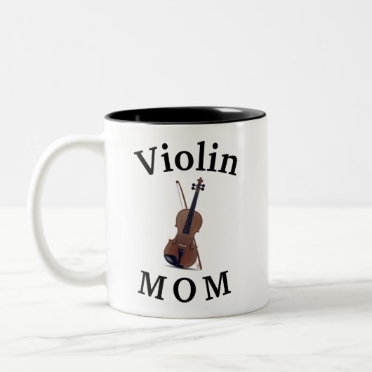 Beste "Viool MOM" ooit! Moederdag Tweekleurige Koffiemok (Links)
