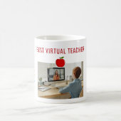 Beste virtuele leraar ooit aangepaste naam fotoboe koffiemok (Center)
