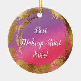 Beste Visagist Ooit Meisjesachtig Chic Roze Goud Keramisch Ornament