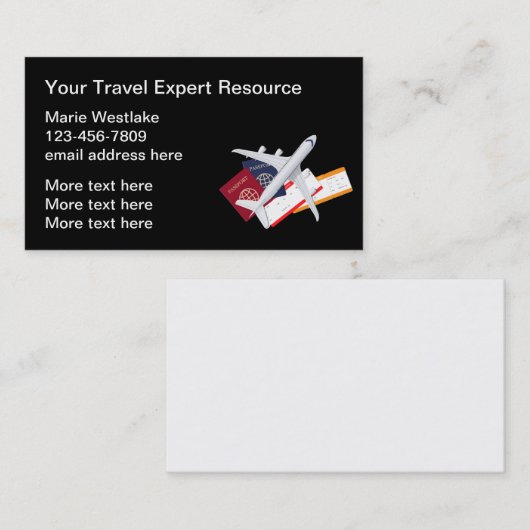 Beste Visitekaartjes voor reisagent (Voorkant / Achterkant)