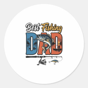 Beste Visser Vader Vintage Gravure Shirt Ontwerp_1 Ronde Sticker