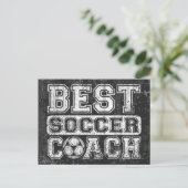 Beste Voetbal coach Briefkaart (Staand voorkant)