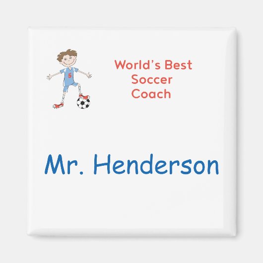 Beste Voetbal coach ter wereld Magneet (Voorkant)