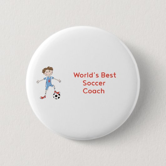 Beste Voetbal coach ter wereld Ronde Button 5,7 Cm (Voorkant)