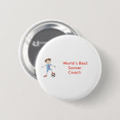 Beste Voetbal coach ter wereld Ronde Button 5,7 Cm (Voorkant /achterkant)