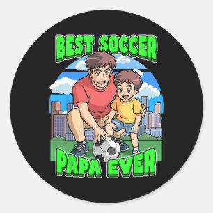 Beste Voetbal Papa Ooit Vaderdag Vieren Papa Voetb Ronde Sticker