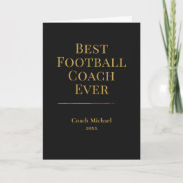 Beste Voetbalcoach Ooit Elegant Zwart Goud Bedankkaart