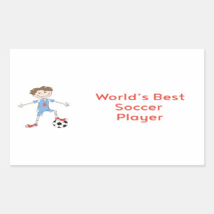 Beste voetballer ter wereld rechthoekige sticker