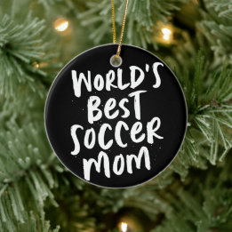 Beste voetbalmam met zwarte en witte foto Kerstmis Keramisch Ornament