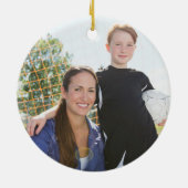 Beste voetbalmam met zwarte en witte foto Kerstmis Keramisch Ornament (Achterkant)