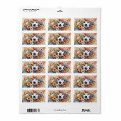 Beste Voetbalmoeder Ooit Waterverf Bloemendesign - Etiket (Full Sheet)