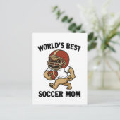 BESTE VOETBALMOEDER TER WERELD - PUG SPELER BRIEFKAART (Staand voorkant)