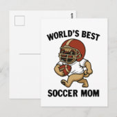 BESTE VOETBALMOEDER TER WERELD - PUG SPELER BRIEFKAART (Voorkant / Achterkant)