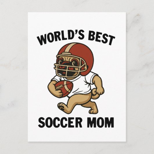 BESTE VOETBALMOEDER TER WERELD - PUG SPELER BRIEFKAART (Voorkant)