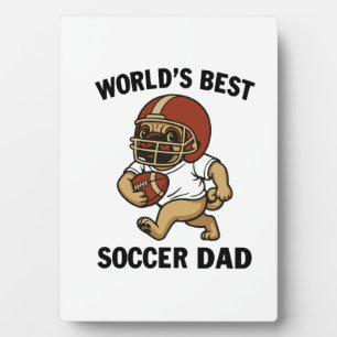 Beste Voetbalvader Ter Wereld - Pug speler Fotoplaat