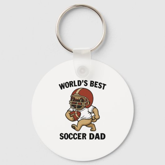 Beste Voetbalvader Ter Wereld - Pug speler Sleutelhanger (Voorkant)