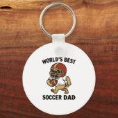 Beste Voetbalvader Ter Wereld - Pug speler Sleutelhanger (Voorkant)