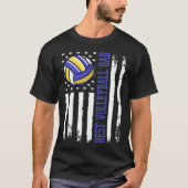 Beste Volleybal Papa Volleybal Papa US Flag T-shirt (Voorkant)