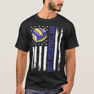 Beste Volleybal Papa Volleybal Papa US Flag T-shirt
