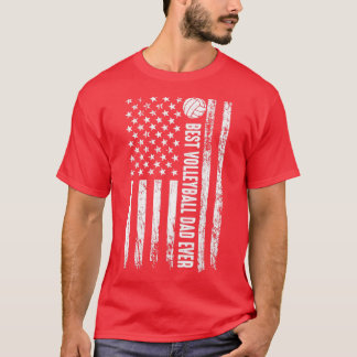 beste volleybalvader ooit amerikaanse vlag t-shirt