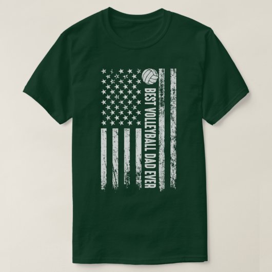 beste volleybalvader ooit amerikaanse vlag t-shirt (Design voorkant)
