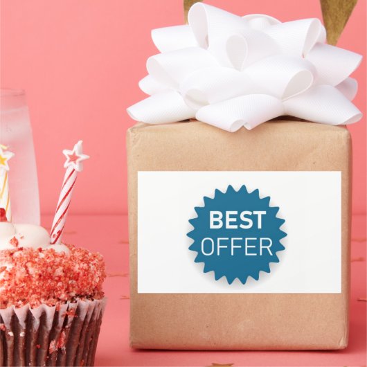 Beste voorstel rechthoekige sticker (Feest)