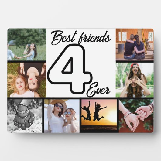 Beste Vriend 4-Ooit Foto Collage Plaque Fotoplaat (voorkant)