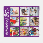 Beste vriend 9 foto aangepaste werp cadeau met tek fleece deken (Voorkant (Horizontaal))