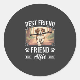 Beste vriend Alfie hondenliefhebber Ronde Sticker